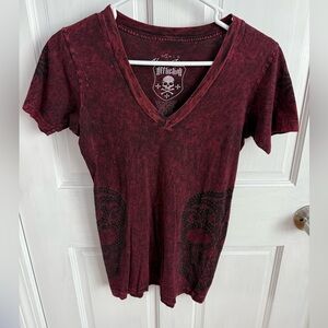 Affliction Red Black Top